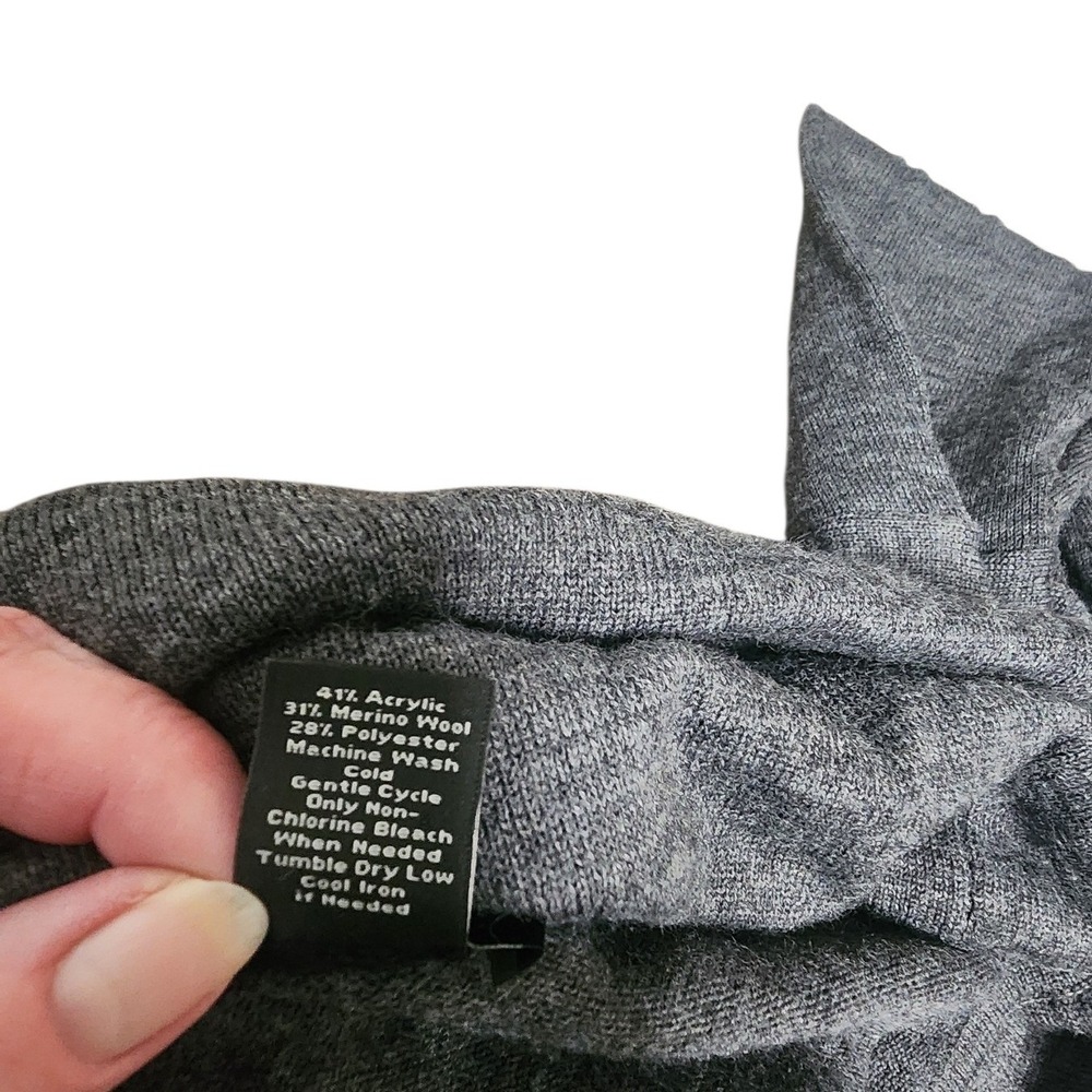 Ann Taylor Women's Charcoal Gray Cowl Neck Long Sleeve Sweater‎ Dress Size S - Picture 6 of 6